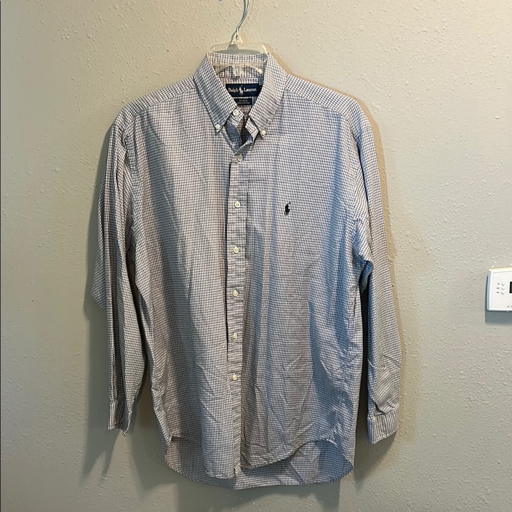 Ralph Lauren Black‎ Blue Casual Button Down Shirt Cotton